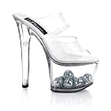 PLEASER SKY-302-4 Sky Womens 6 3/4 Shoes Sexy Dancer Platform Exotic Sandal Disco Ball Heels 1970's Greese Exotic Fetish