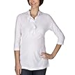 Moody Mama Maternity High Neck Top With Cascading Ruffle - White