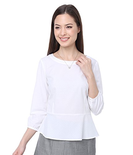 NEWYORKER（ニューヨーカー）【形態安定】ダイヤ柄ドビー ペプラムブラウス