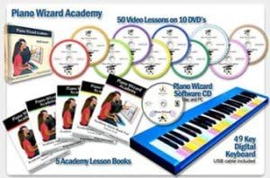 Piano Wizard Academy - Learn to Play Piano While Playing a Game - With 49 Key Midi Professional Digital Keyboard