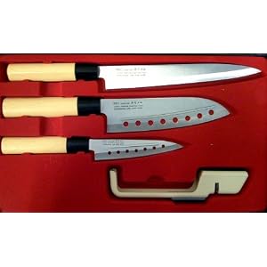 4pcs Sushi Santoku Chef's Knife Knives Cutlery Set w case by 