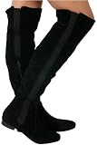 K27 Ladies Black Suede Look Riding Boots Sizes 3-8 Uk
