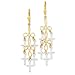 14k Two-Tone Cross Dangle Earrings