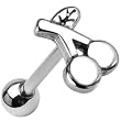 Stainless Steel Ripe Cherries Barbell Tongue Ring
