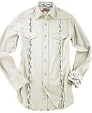 Vintage Red Young Men's Tivoli Floral Printed Topset Long Sleeve Shirt