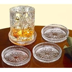 PORTICO CRYSTAL COASTERS - SET OF 4 PORTICO COLLECTION 3.5 INCH LEAD CRYSTAL COASTERS -... by Jaf Gifts