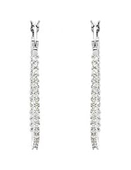 Diamond Earrings - Platinum Hoops 1 Cttw