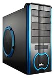 ENERMAXUSA ECA3052-BL CHAKRA NO PS System Cabinet - Black with Blue aluminum eSATA
