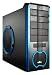 ENERMAXUSA ECA3052-BL CHAKRA NO PS System Cabinet - Black with Blue aluminum eSATA