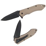 Maxpedition Gear Ferox Folding Knife, Plain Blade/Khaki Handle