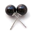 HinsonGayle AAA 6.5-7.0mm Black Pearl Stud Earrings (14kWG)