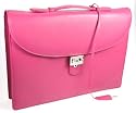 Lucrin - Fuchsia leather Briefcase 1 compartment