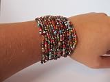 Tribal Multi Strand Glass Bead Bracelet-multi Colored