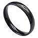 KONOV Mens Womens Stainless Steel Ring, 4mm, Comfort Fit Band, Black