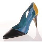 NASCAR Violet Womens Dress Heels Shoes Leather Black Blue Yellow
