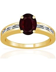 14K Yellow Gold Oval Cut Ruby Ring With Sidestones (GIA Certificate)