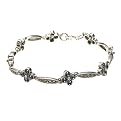 Sterling Silver Marcasite Flower Bracelet