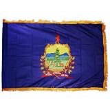 Vermont 3x5ft Nylon Flag with Indoor Pole Hem and Fringe
