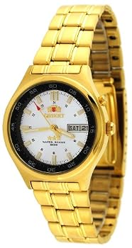 Orient #EM5U004W Men's Tri Star Gold Tone Sport 50M Automatic Watch