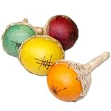 Maracas 6-Set Single Gourd & Cane Shakers (Ghana) - Bamboula #MUSG01