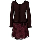 Bonnie Jean Girls 7-16 Brown Ponte Bonaz Ruffle Dress (16, Brown)