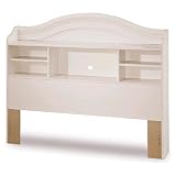 South Shore Summer Breeze Full Bookcase Headboard in Fresh White Wash Finish