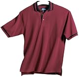 Short Sleeve Contrast Striped Knit Pique Polo Shirt (Regular and Big & Tall Sizes)