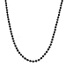 Black-plated Sterling Silver Diamond-cut Bead Ball Chain (18 Inch)