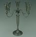 UK41564 - PEWTER 5 BRANCH CANDLESTICKS 32 CM