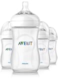 Philips AVENT Natural Polypropylene Bottle, Clear, 4 Pack