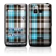 Turquoise Plaid Design Protective Skin Decal Sticker for LG Dare Cell Phone