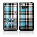 Turquoise Plaid Design Protective Skin Decal Sticker for LG Dare Cell Phone