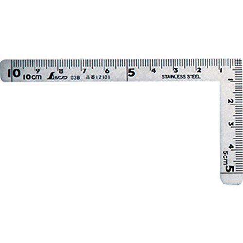 SHINWA Extra Small Square Scale Ruler 10cmx5cm 12101