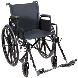 Silver Sport 1 Wheelchair with Various Arms Styles and Front Rigging Options , Seat Size: 18“