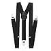 Allegra K Metal Adjustable Clamp Elastic Suspenders Braces 2.5cm Width Black