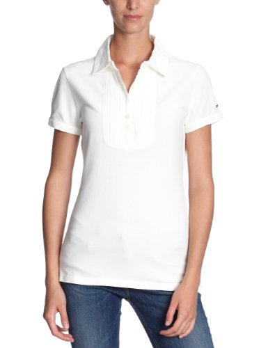 Tommy Hilfiger Damen Shirt/ Poloshirt 1M87601812 / LYBURN POLO SS, Gr. 42 (XL), Wei&szlig; (SNOW Preisvergleich