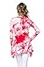 Frumos Womens Long Sleeve Tie Dye Spandex Tunic Hi-Low Tunic Top