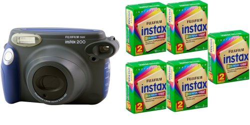 FujiFilm FU64-INSTAXKIT Instax 200 Camera with 5 Twin Packs Film