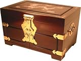 Rosewood Jewelry Box Dragon Cherry Tone