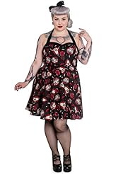 Plus Size General Print Halter Cotton/Elastane Feathers Shirred Mini Dress 