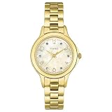 Timex Women's T2M580 Diamond Accented Gold-Tone Stainless Steel Bracelet Watch