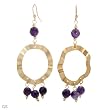 Made in Italy Pleasant Earrings With 16.00ctw Genuine Amethysts Crafted in 14K/925 Gold plated Silver. Total item weight 14.3g Length 87mm