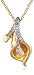 Amazon Collection Yellow Gold Plated Sterling Silver Calla Lily Diamond Accent Pendant Necklace