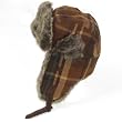 Nwt Plaid Faux Fur Pilot Trapper Trooper Hat Brown Cap