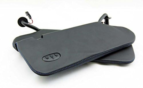 DSVETTES Fits 2005-2013 Corvette C6 Real Black Leather Sunvisors Covers with Blue Stitching & Home Link (Skin Only)