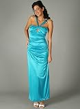 Gathered Keyhole Tie-Behind Sheath for Bridesmaid Formal Prom