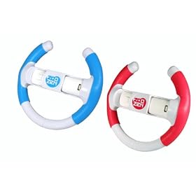 Wii Whii'l R-Ace Pro Driving Wheels X2 Twin Pack Red/Blue