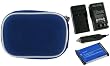 rooCASE 3n1 Nylon Hard Shell (Dark Blue) Case with Memory Foam / EN-EL10 650mAh Li-Ion Battery / AC DC Charger for Nikon Coolpix S3000 12 MP Digital Camera Blue