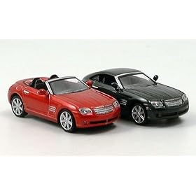 Chrysler Crossfire-Set: chaque 1x Coupe, met.-noire-gris +, 2004, Model Car, Miniature d�j� mont�e, Norev 1:64
