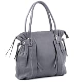 Besace HOBO sac port&eacute; &eacute;paule MONA Gris, sign&eacute; BACCINI - en cuir